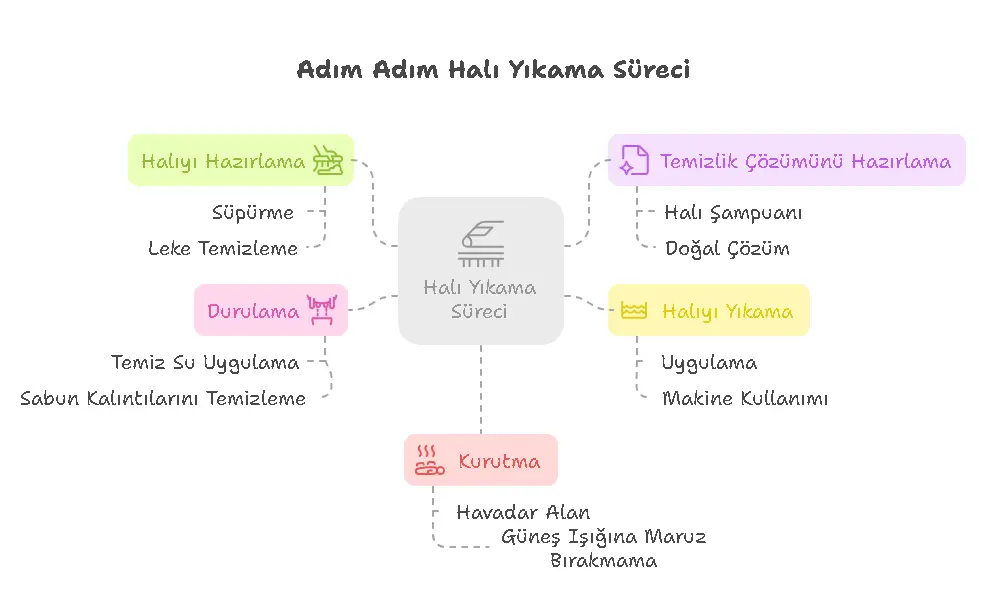 Adım adım halı yıkama süreci