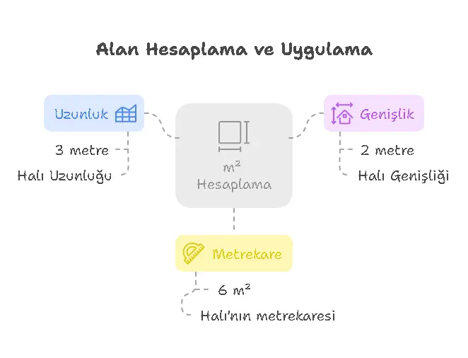 Halı metrekaresi hesaplama şeması